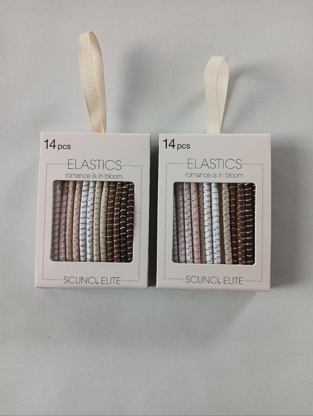 2 Scunci Packs Of 14 Hair Elastics Ponytail Holders Neutrals